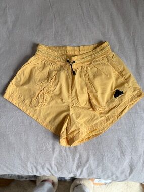 adidas Yellow Elastic-Waist Athletic Shorts with Drawstring